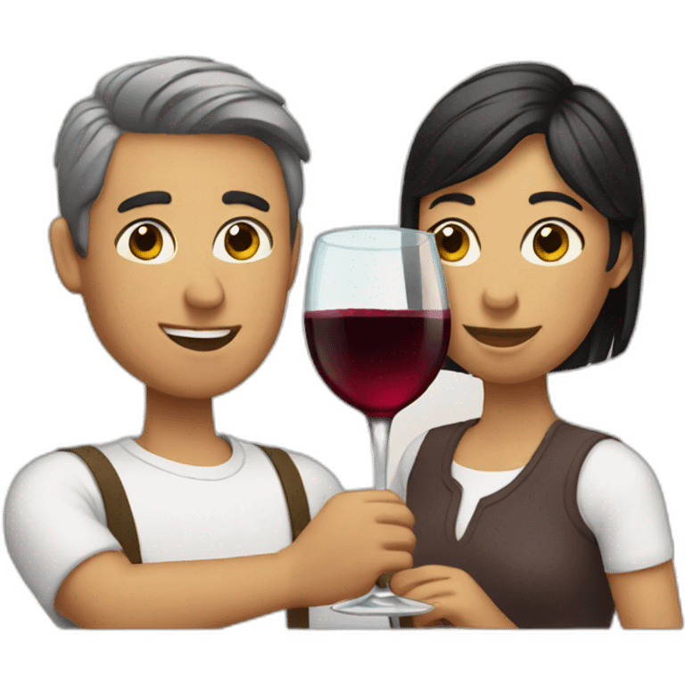 couple drinking wine emoji