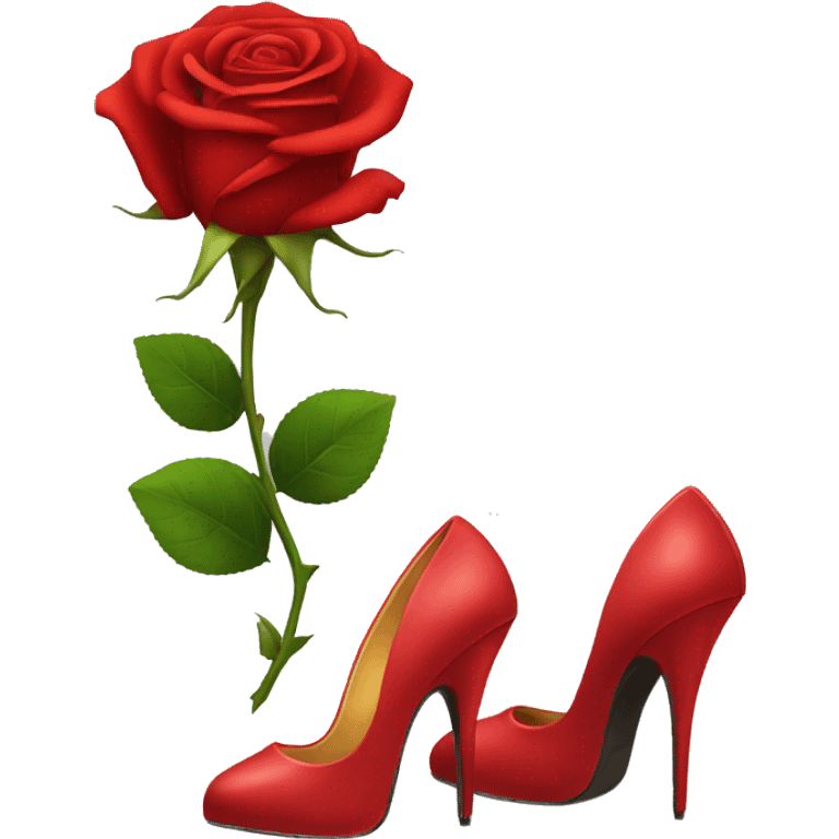 red Rose and high heels emoji