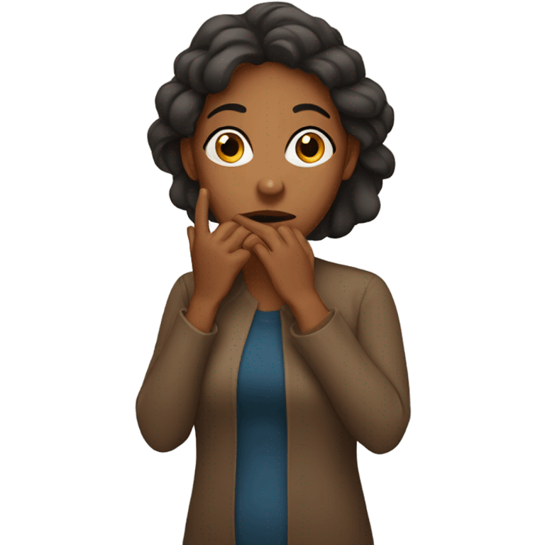 Brown woman  covering their mouth emoji