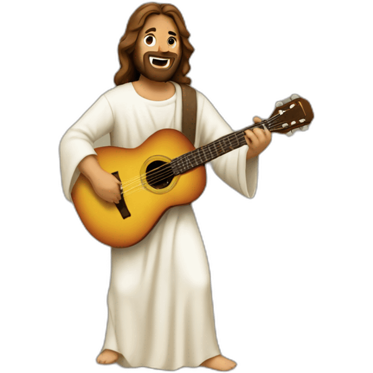 jesus performing guitar emoji