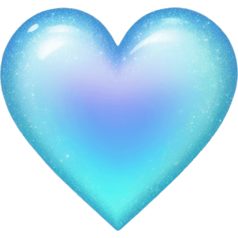 sparkly light blue gradient iridescent heart emoji