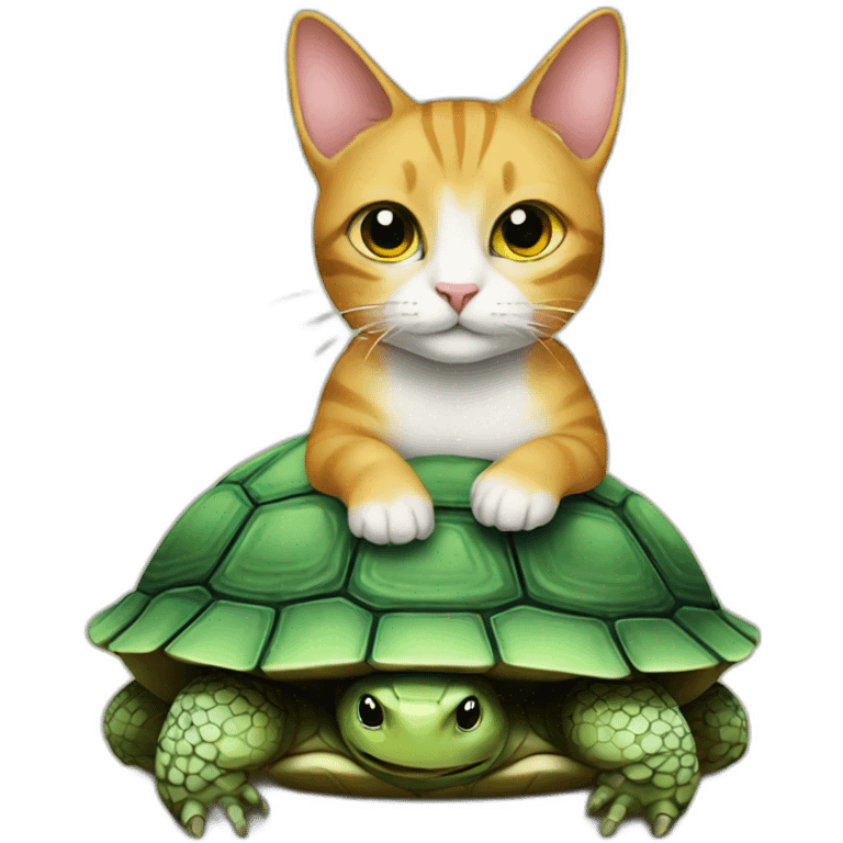 a cat on a turtle emoji