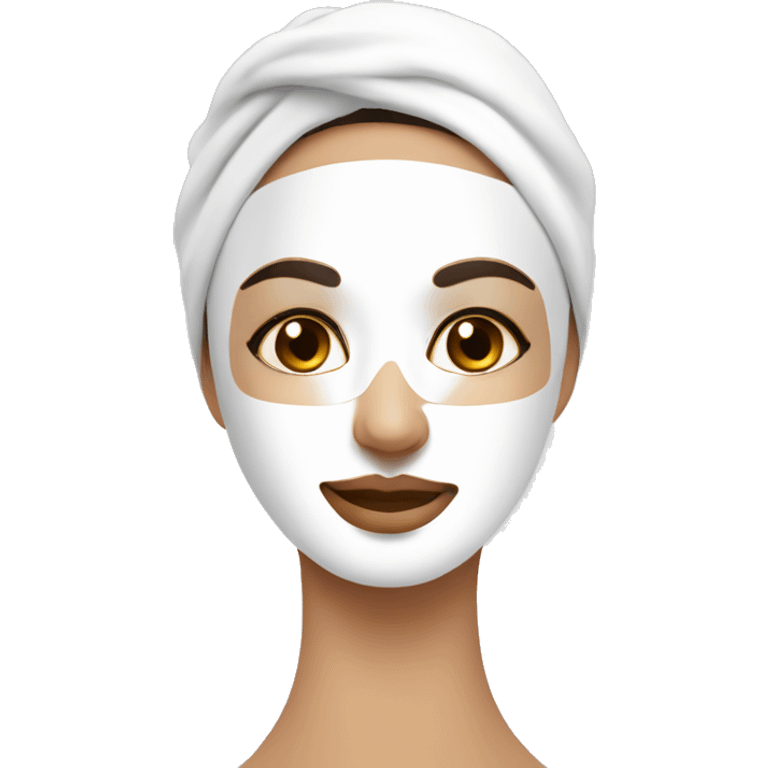 Lady with face mask spa beauty full face relaxing emoji