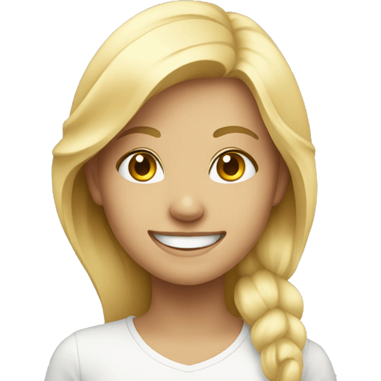 smiling blonde girl indoors emoji