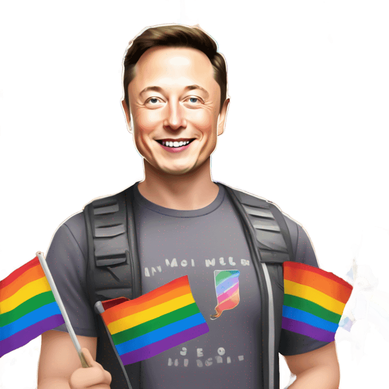 Elon musk gay pride emoji