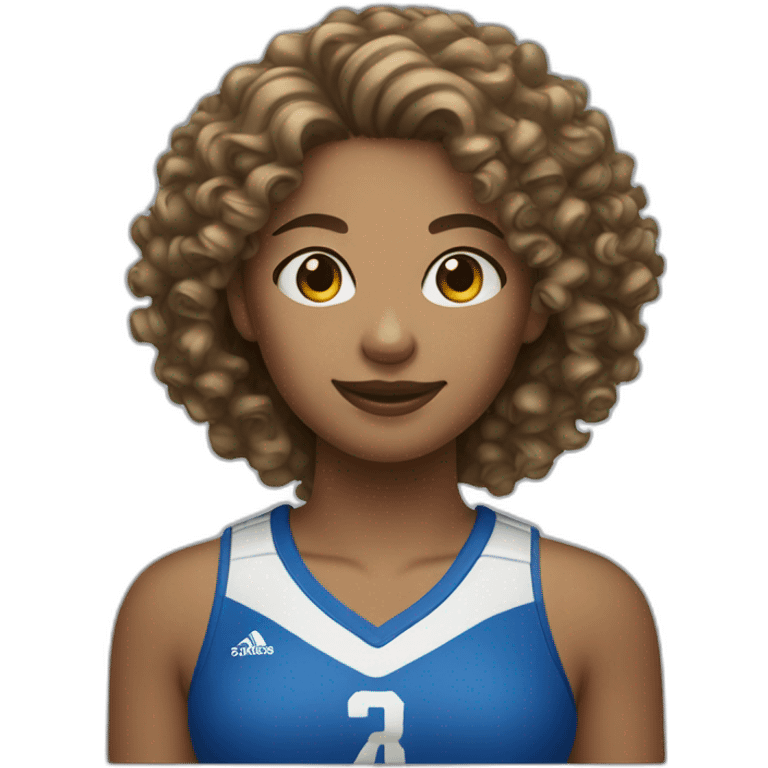 Volleyball girl curly hair player emoji