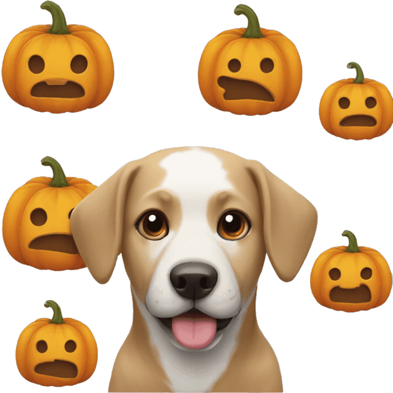 Dog with pumpkin  emoji