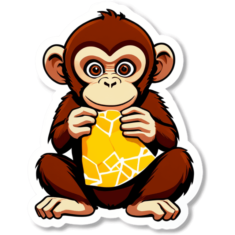 Monkey eating chips emoji