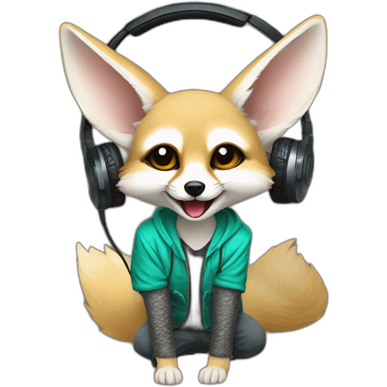 Fennec Fox as a DJ emoji