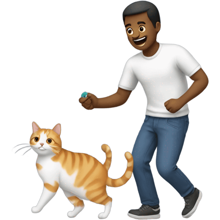 man playing cat emoji