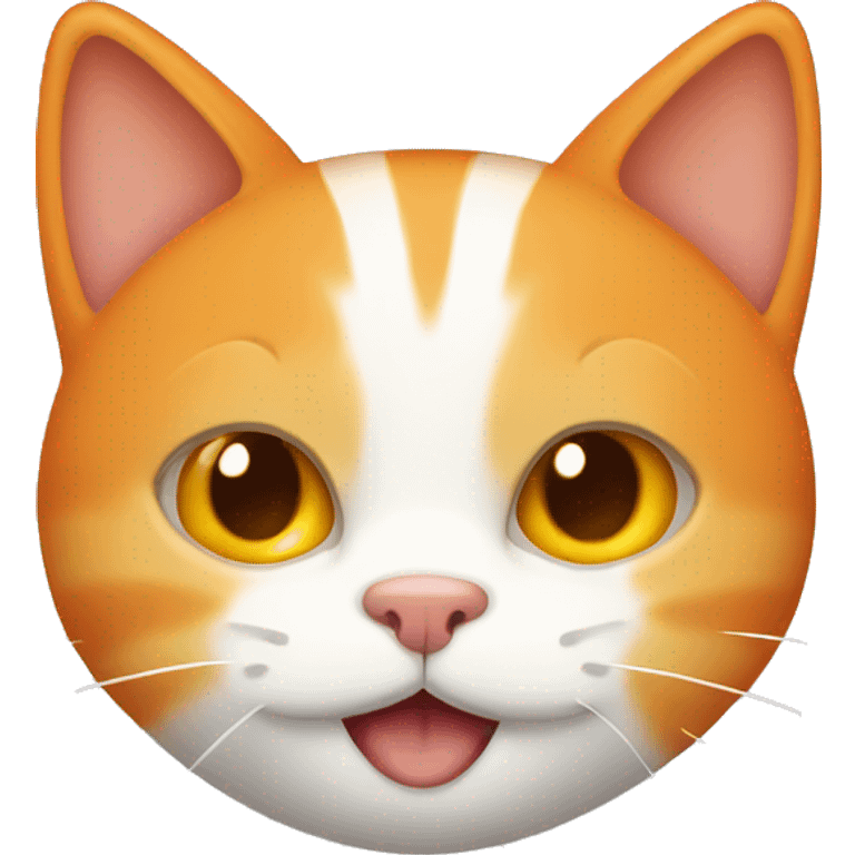 Orange and white cat, smiley style emoji icon. emoji