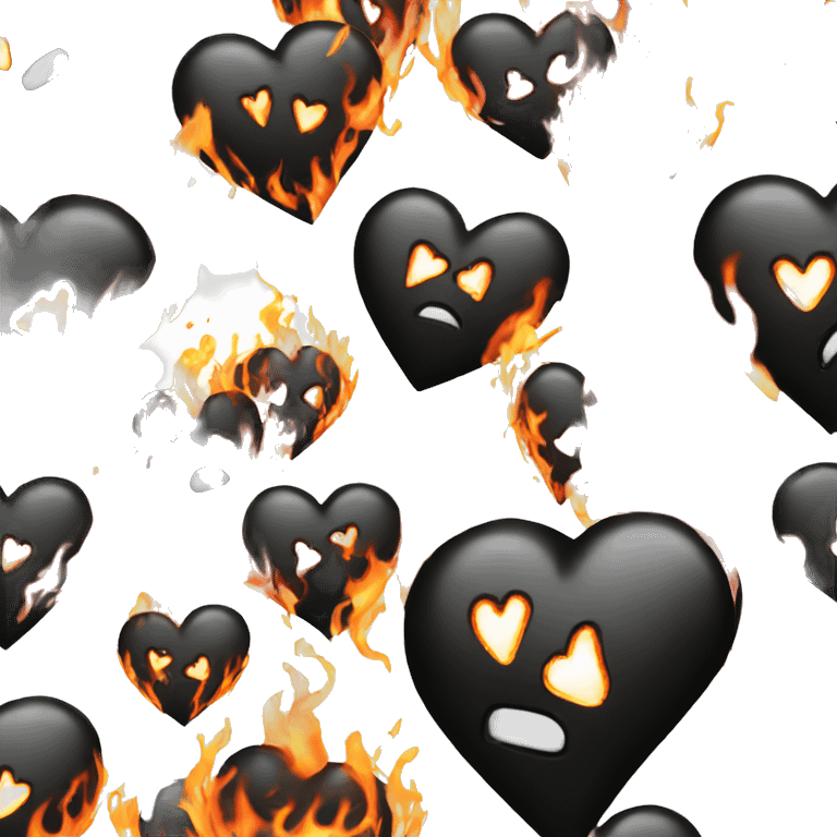 Black heart with flames emoji