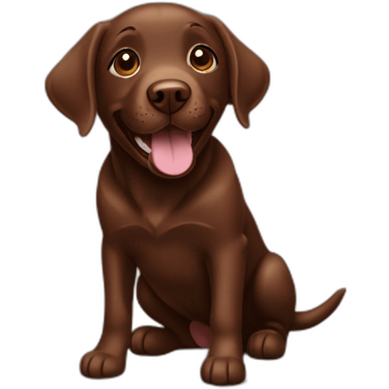 labrador Retriver chocolate color very happy emoji