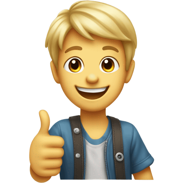 Little boy thumbs up emoji