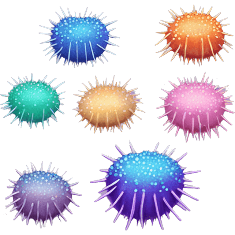 Kawaii rainbow pastel bedazzled sea urchin emoji