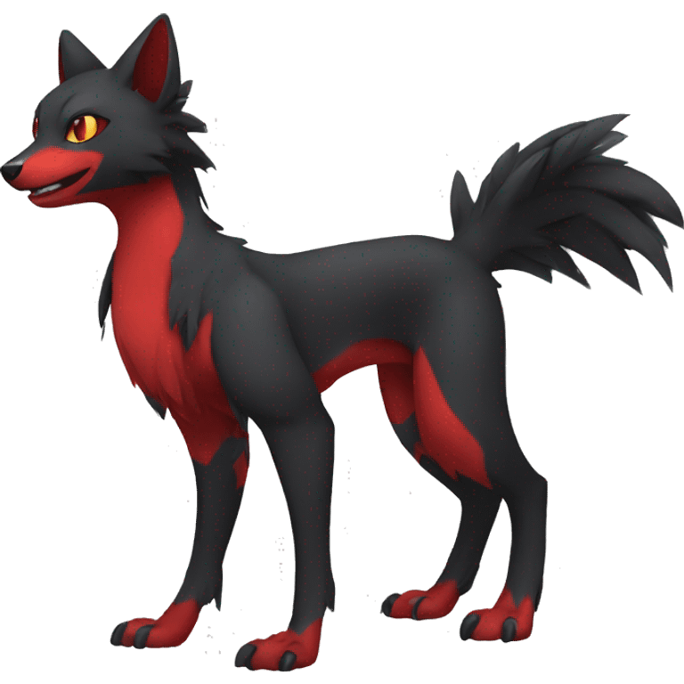 cool black red animal hybrid Fakemon full body emoji