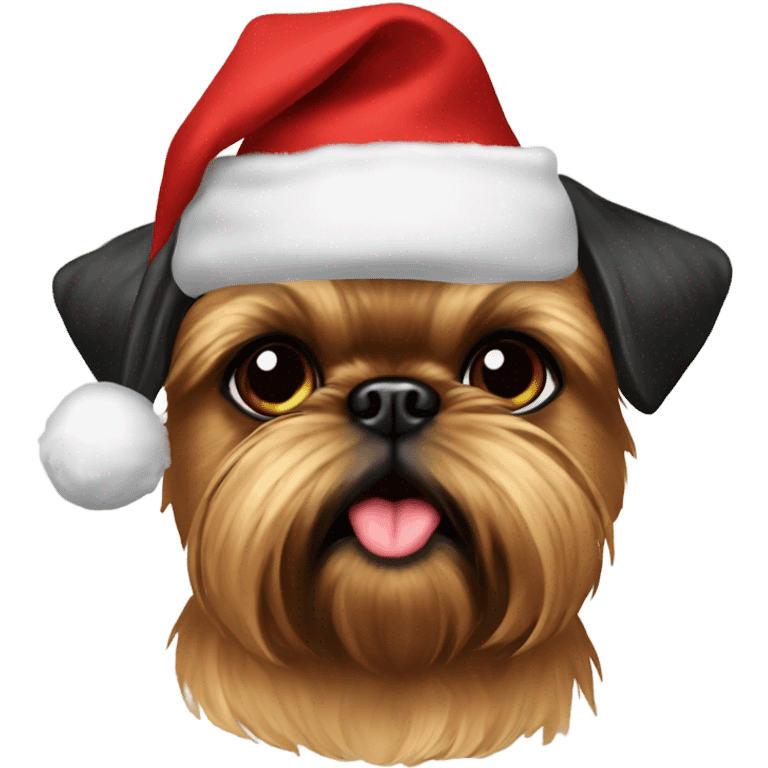 brussels Griffon Christmas hat  emoji