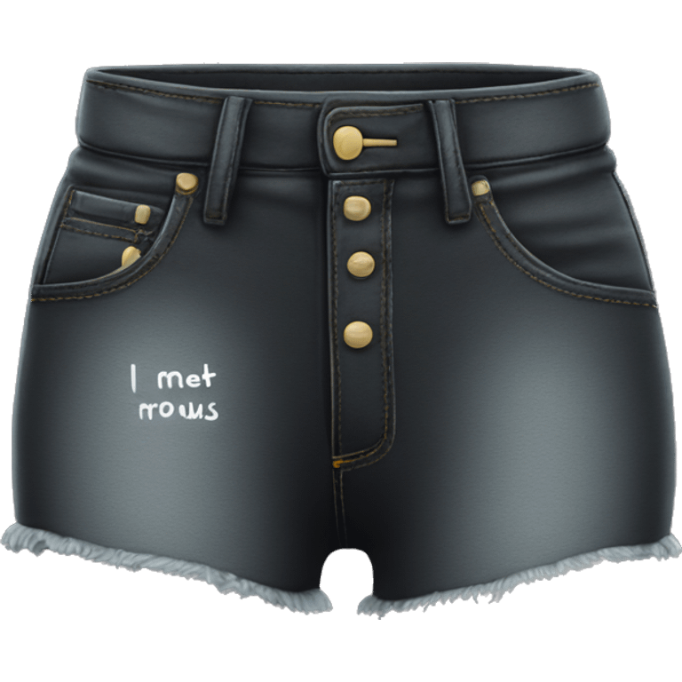 Black bootie shorts with writing on bum emoji