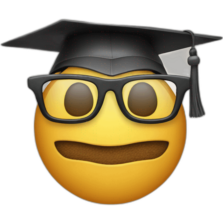 iphone with glasses and degree hat emoji