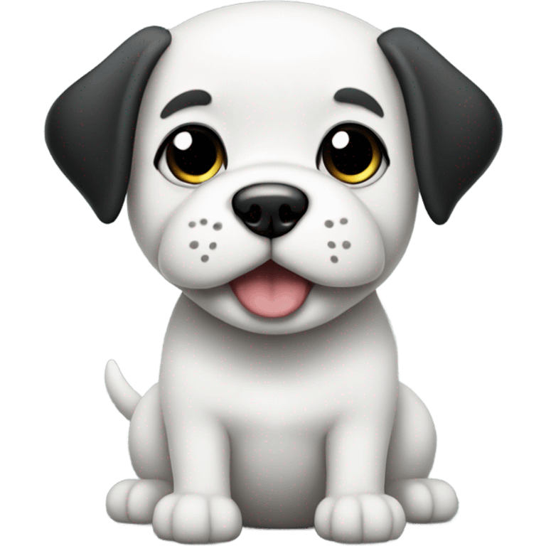 emoji de whatsapp de un perro blanco y negro en 2d emoji