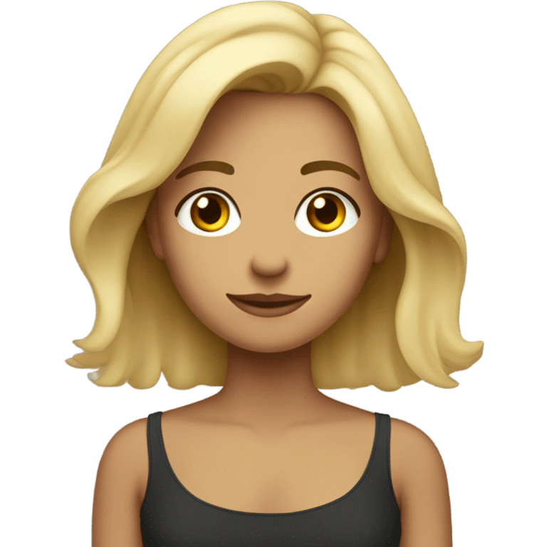 joven rubia con cabello oscuro  emoji