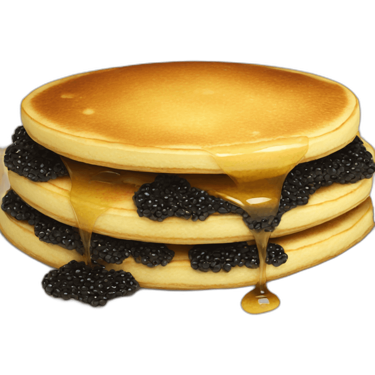 Pancake with big black caviar emoji