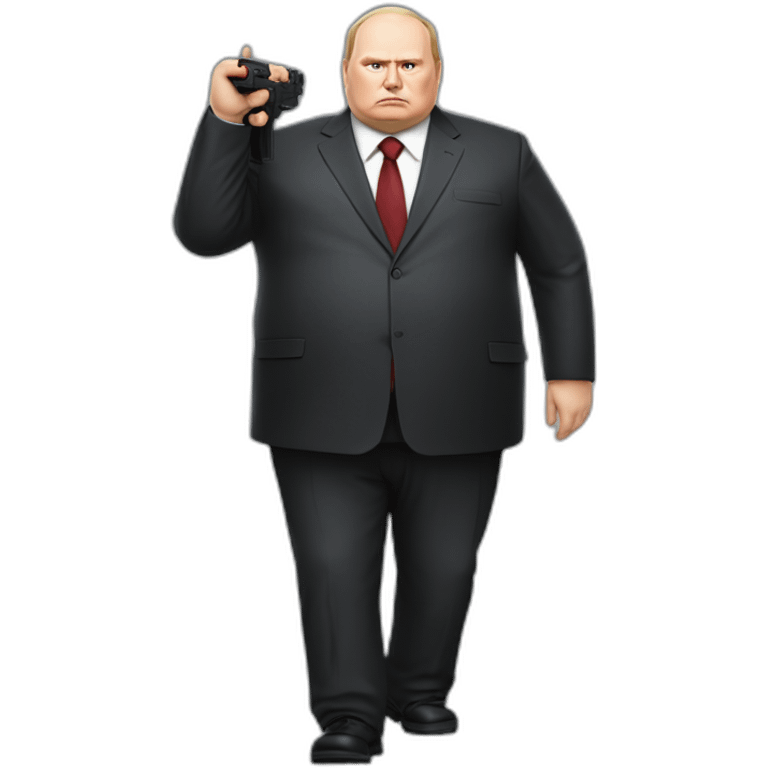 Vladimir Poutine morbidly obese Shooting nobody full body emoji