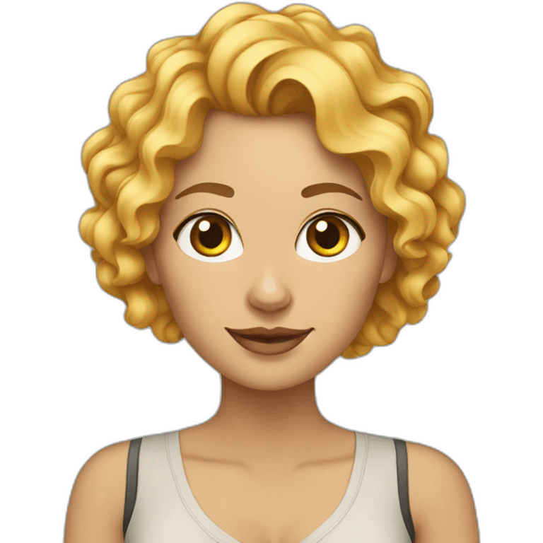 curly-blonde-woman-with-cat-bengal emoji