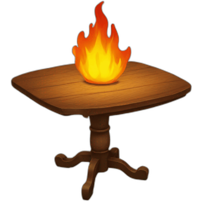 Table in fire emoji