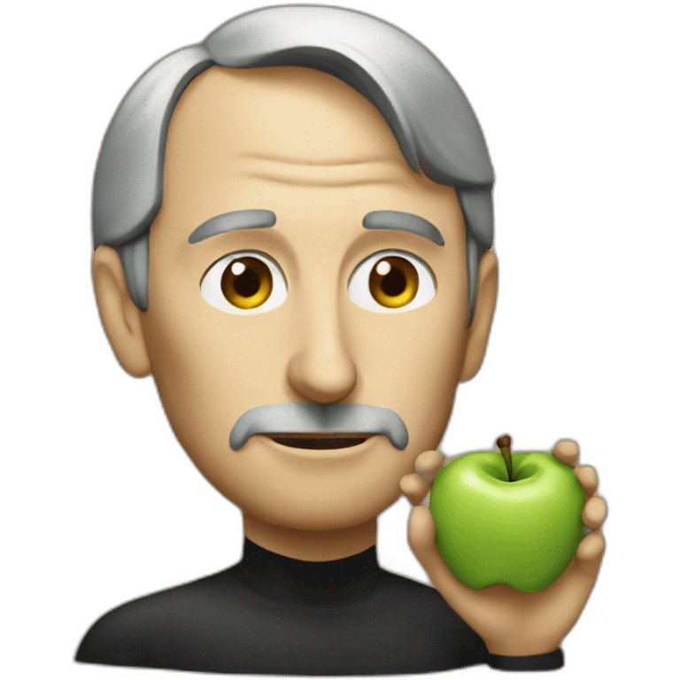 Steve Jobs eating apple emoji