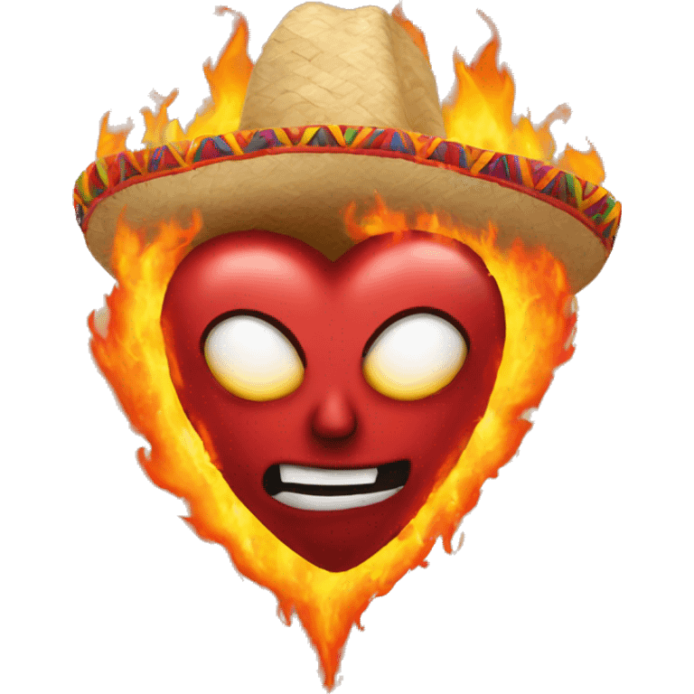 Mexican flaming heart elaborate emoji