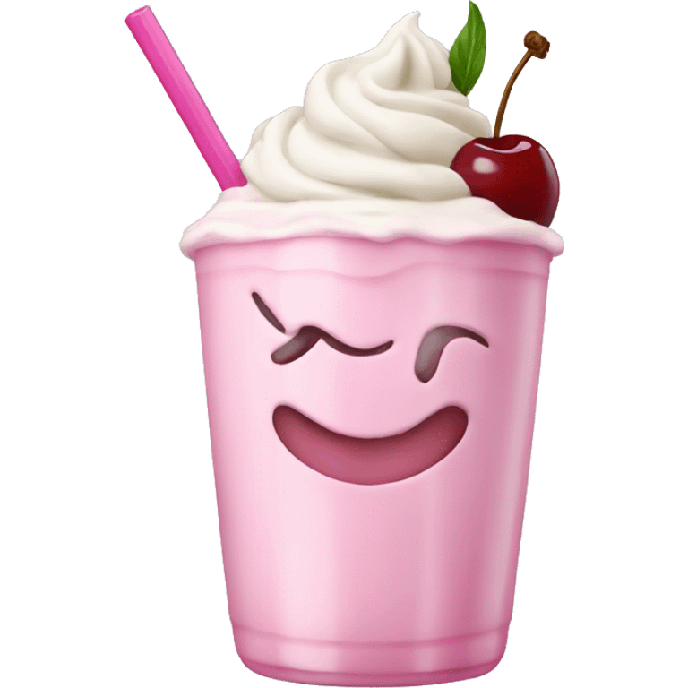 Cherry vanilla milkshake  emoji