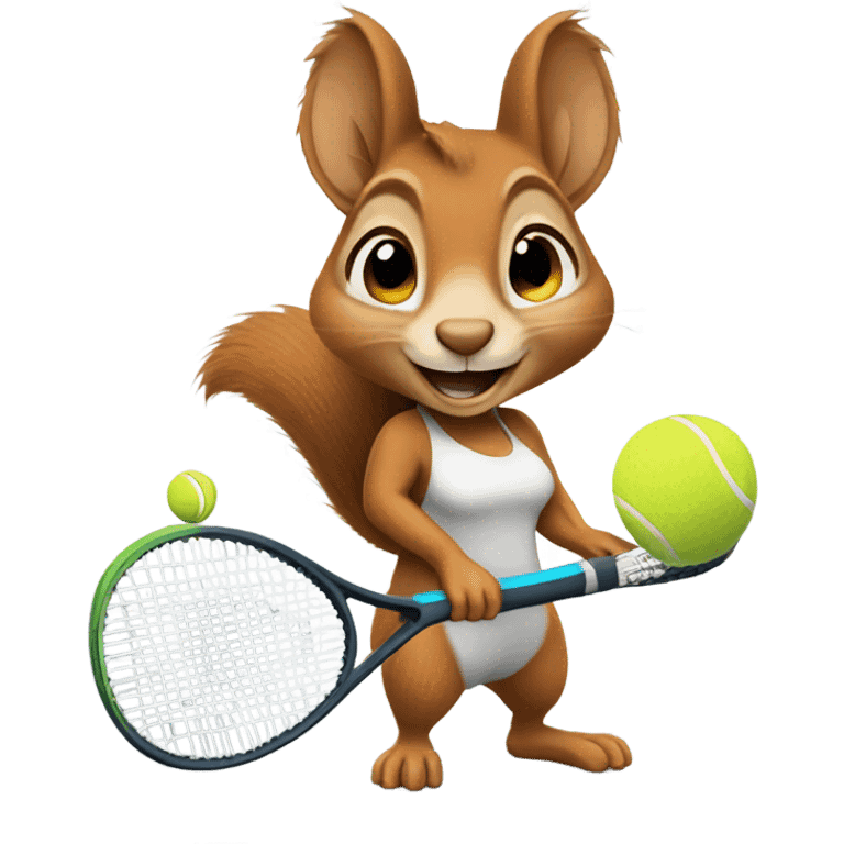 female squirrel with tennis racquet  emoji