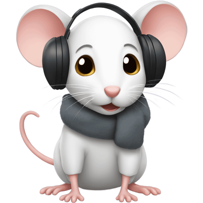 Mouse wearing earmuffs  emoji