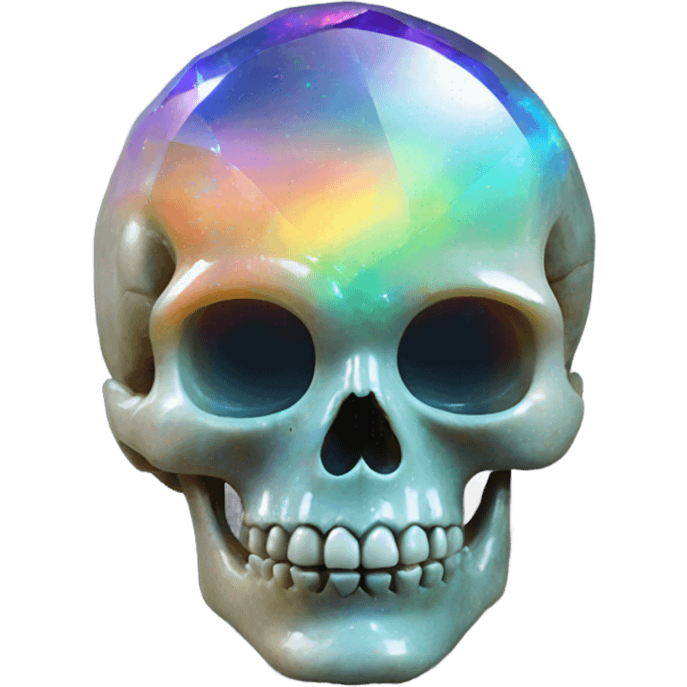 Rainbow Opal gemstone crystal skull emoji