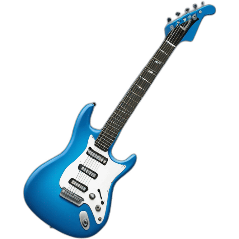 guitare électrique bleu emoji