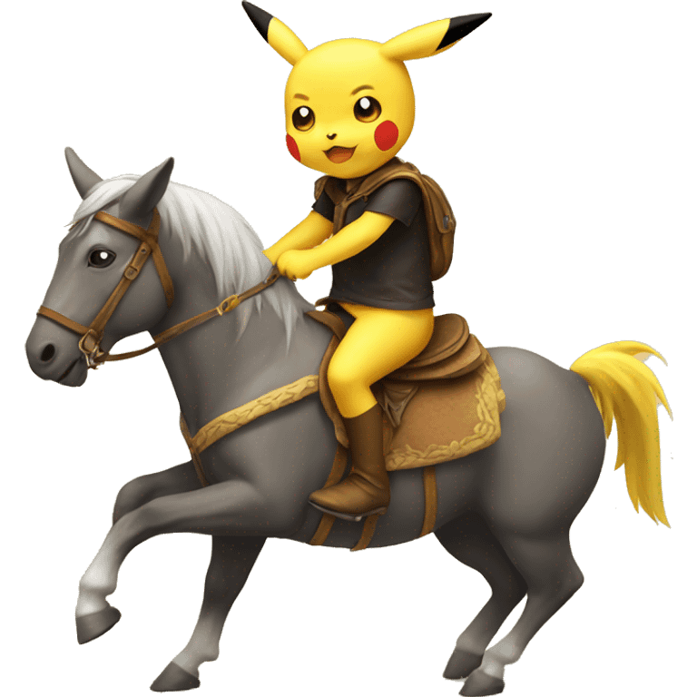 Picachu riding a horse  emoji