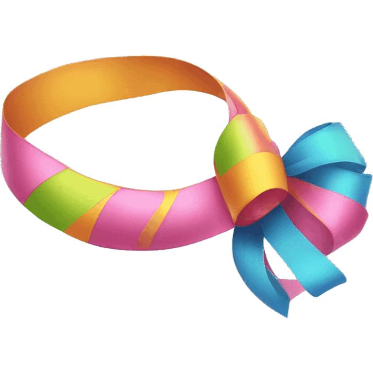 long colorful ribbon as cat toy emoji