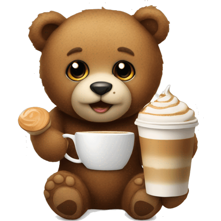 Teddy bear with latte emoji