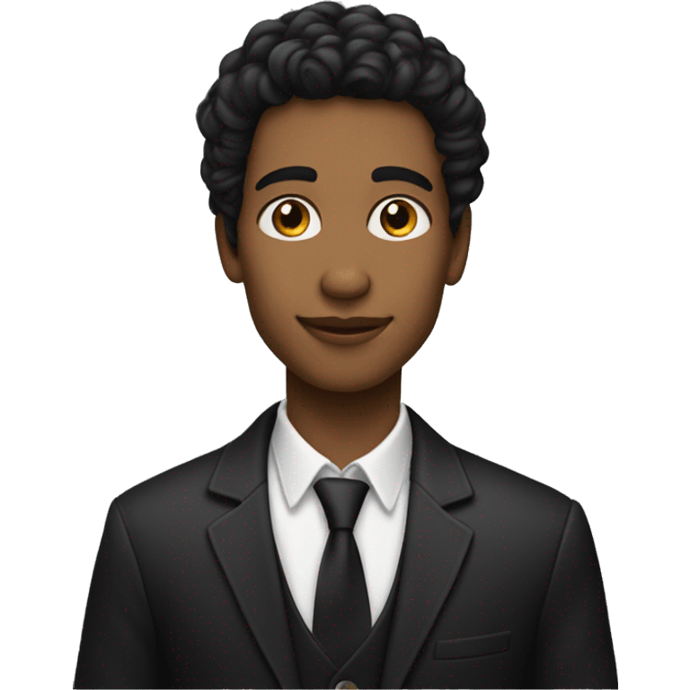 Crea una joven de pelo semi largo liso negro  emoji