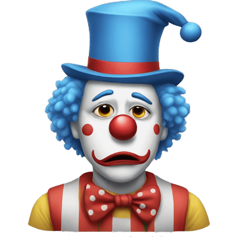 a sad clown crying emoji