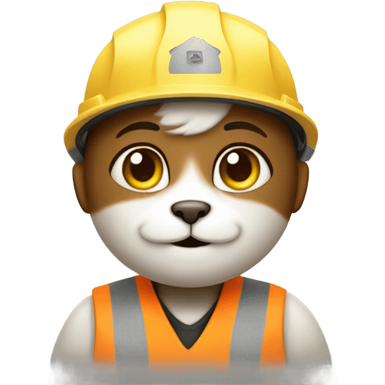 Cat construction worker emoji