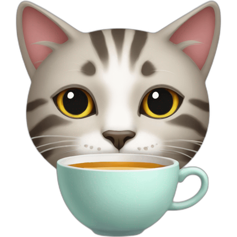 cat drinked tea emoji