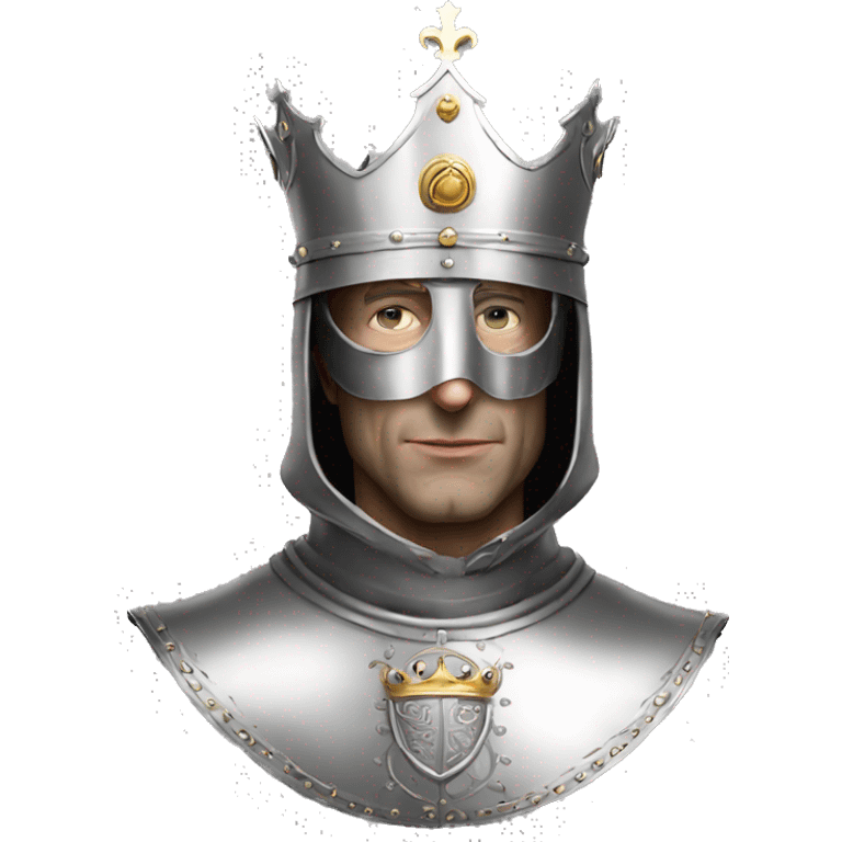 king baldwin IV in silver full face mask up emoji