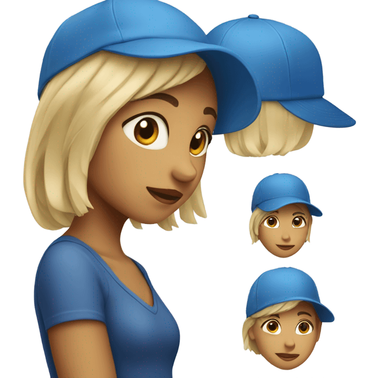 a girl wearing a blue hat  emoji