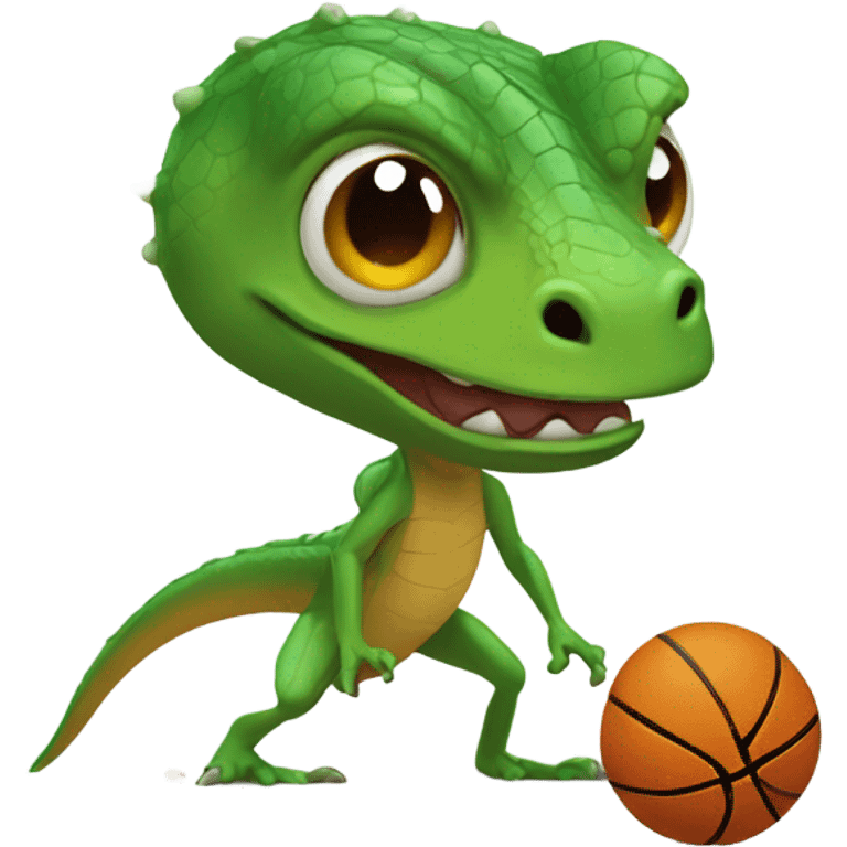 Lizard and basketball emoji