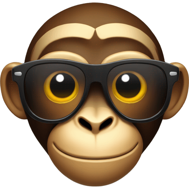 a monkey with sunglasses, backlit by sun emoji