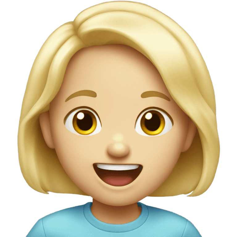 Blond child being silly  emoji