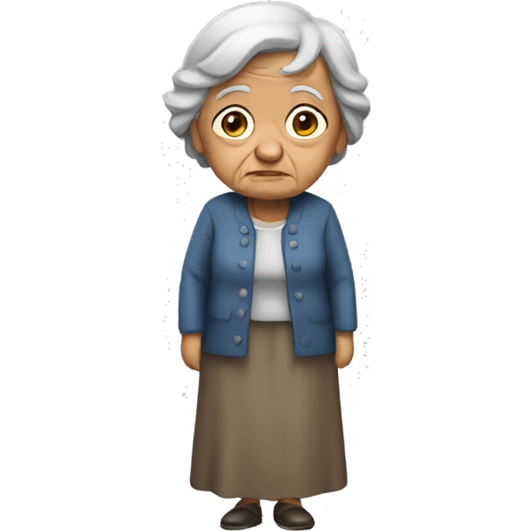 old woman sad standing  emoji