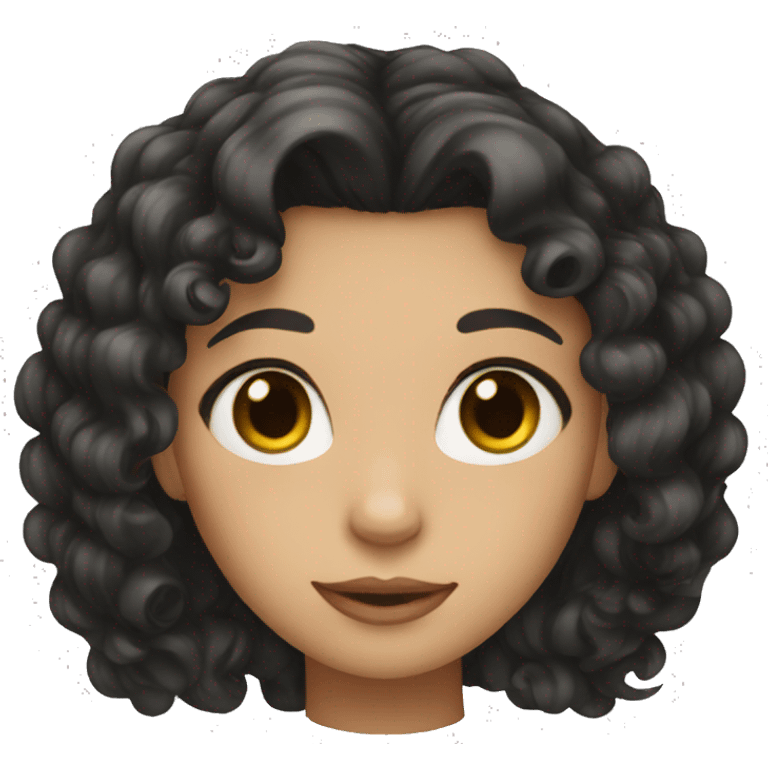 girl with curl long black hair emoji